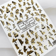 VS Nails Combi Foil Nail Sliders №139 – Gold Abstract Design product sheet
