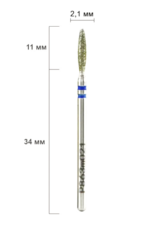 Nisima Diamond Nail Drill Bit Blunt Flame, 2.1 mm, Medium