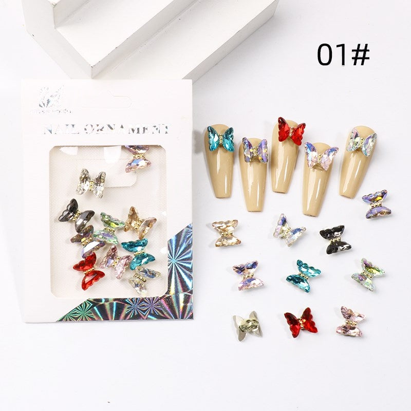 Alloy Crystal Nail Art Charms, Mixed Shapes