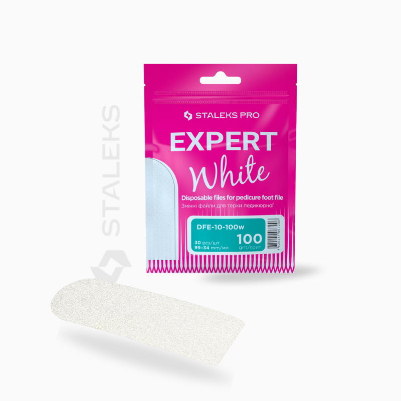 STALEKS PRO EXPERT 10 white adhesive pedicure grater files 100 grit pack of 30 