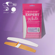 STALEKS PRO EXPERT 40 white crescent adhesive nail file refills, 240 grit, 30 pcs