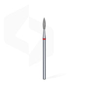 STALEKS PRO EXPERT red pointed flame diamond nail drill bit, 2.1 × 8 mm