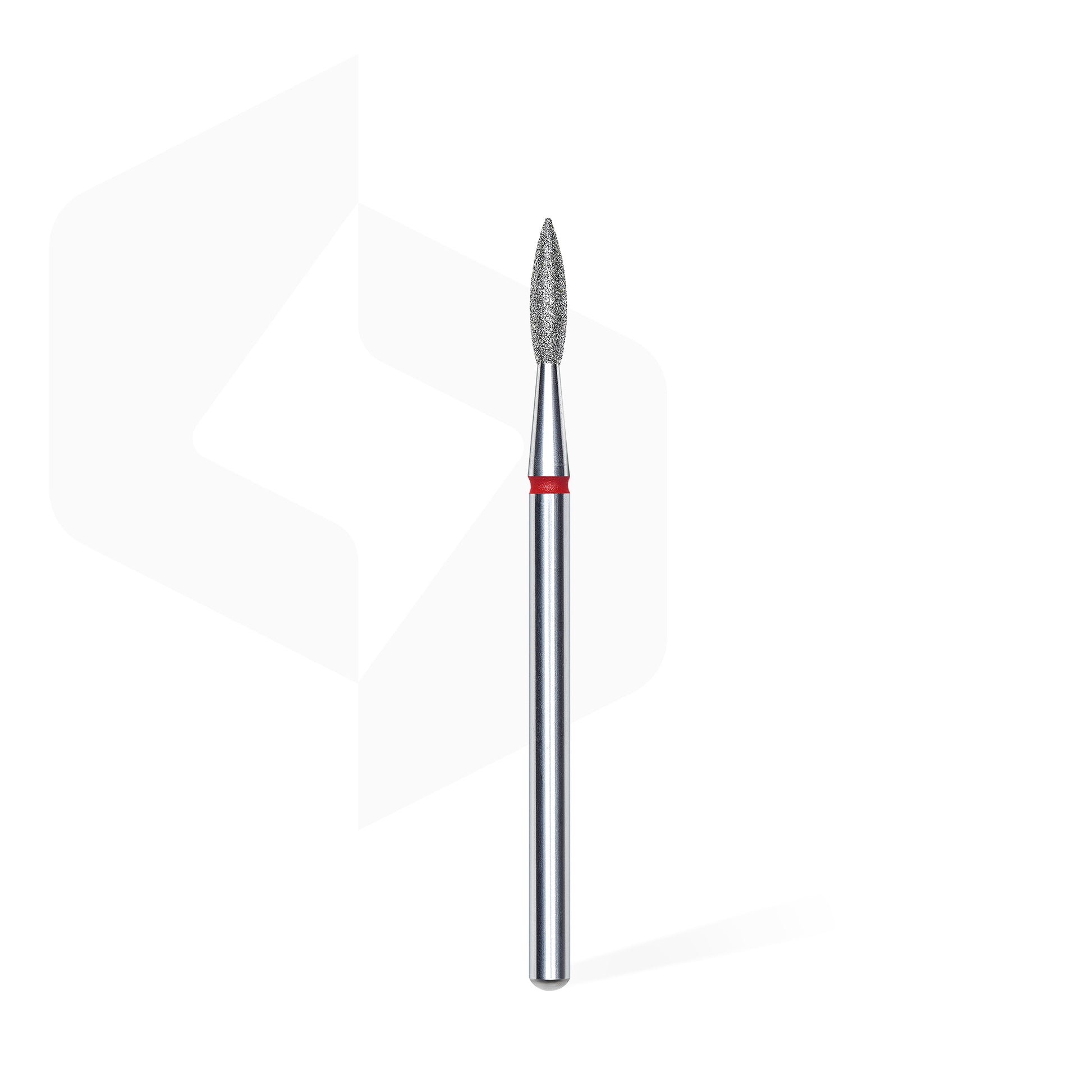 STALEKS PRO EXPERT red pointed flame diamond nail drill bit, 2.1 × 8 mm