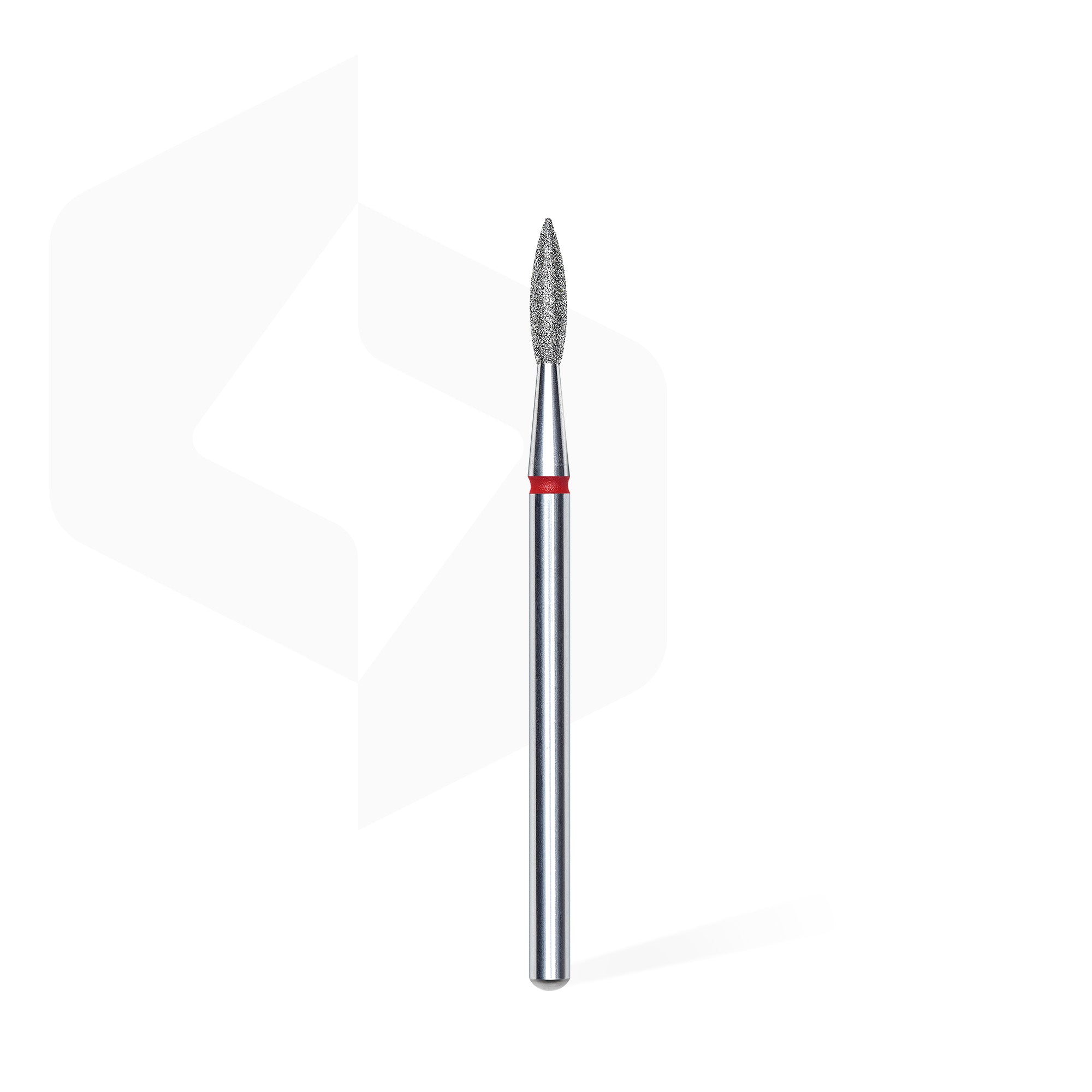STALEKS PRO EXPERT red pointed flame diamond nail drill bit, 2.1 × 8 mm
