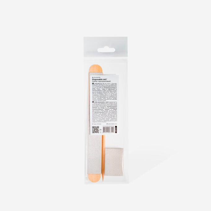 STALEKS PRO EXPERT 30 disposable nail set with file buffer and orange stick 