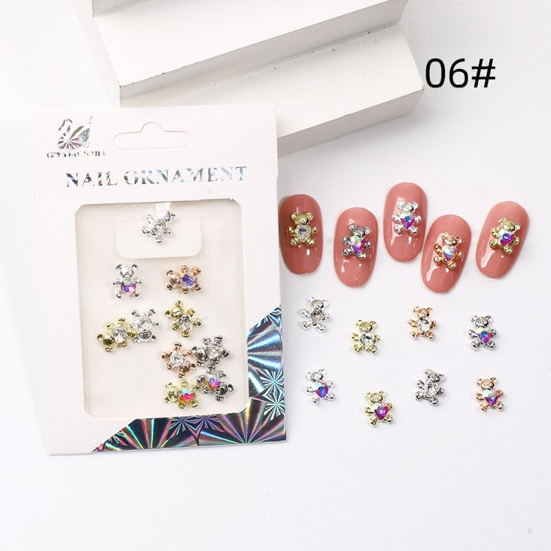Alloy Crystal Nail Art Charms, Mixed Shapes