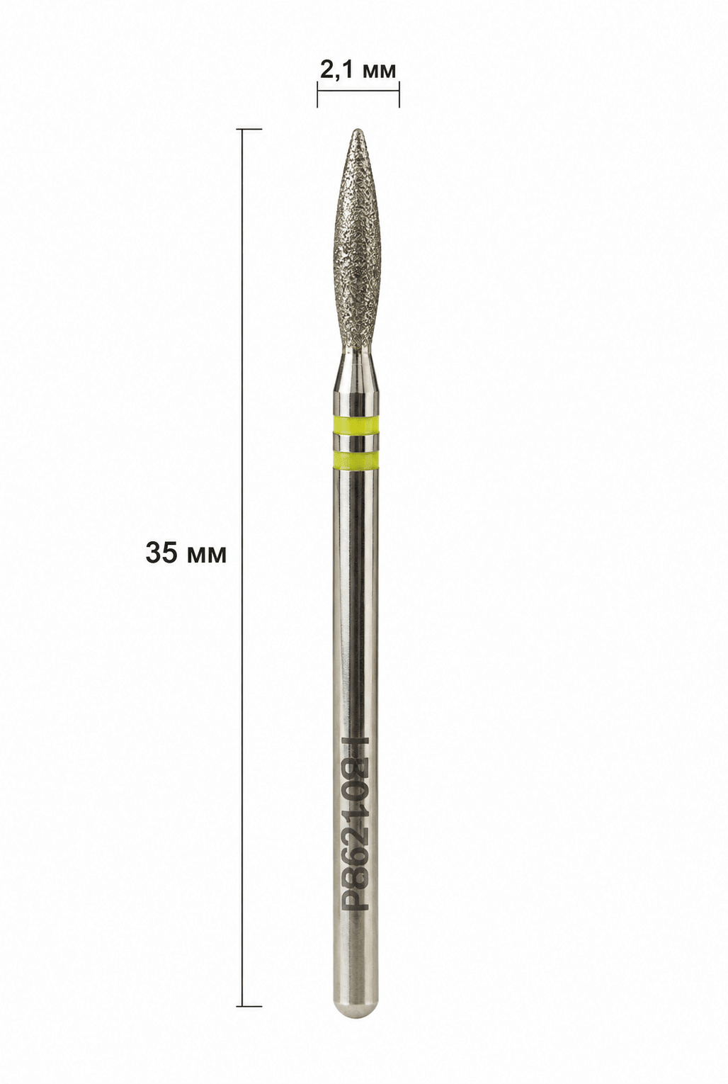 Nisima Diamond Nail Drill Bit – Flame, 2.1 mm, Extra Fine - NailGlow Supplies